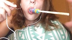 ASMR eating lollipop