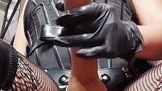 Asian Dominatrix with Squirt Strapon